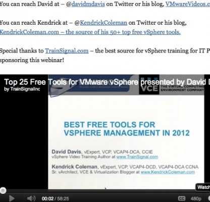 Top 25 Free Tools for VMware vSphere presented by @davidmdavis @kendrickcoleman